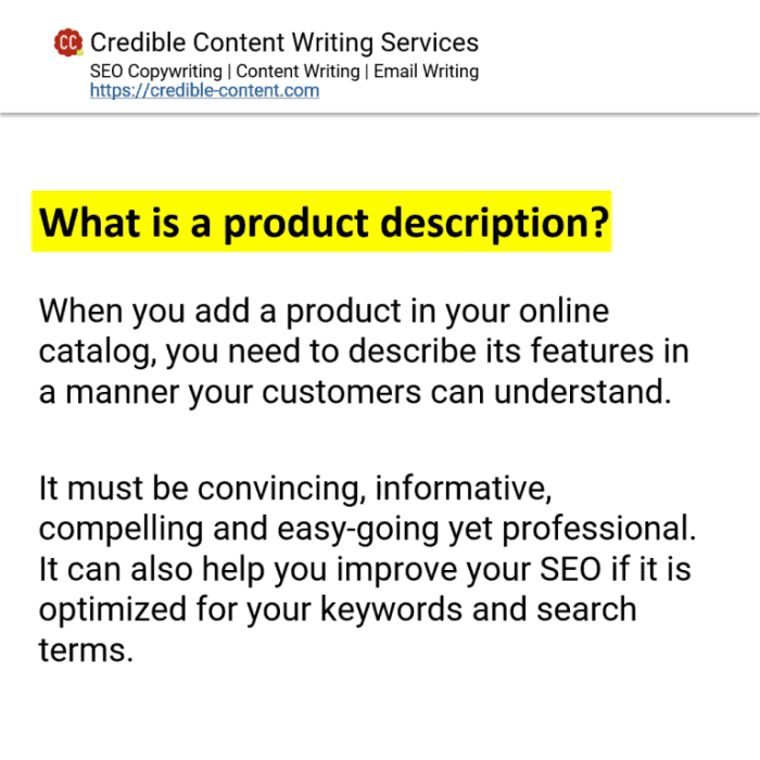 Writing Engaging Product Descriptions